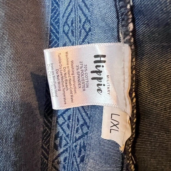 Military Hippie Boho Chic Denim Top - Picture 3 of 7